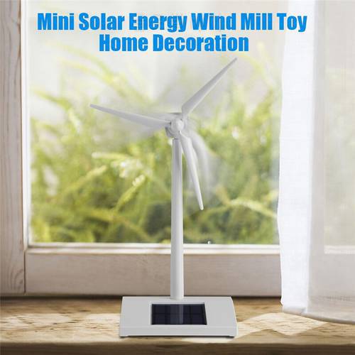 Solar Energy Wind Mill, Fun Education Science Teaching Tool Home Decoration (White)