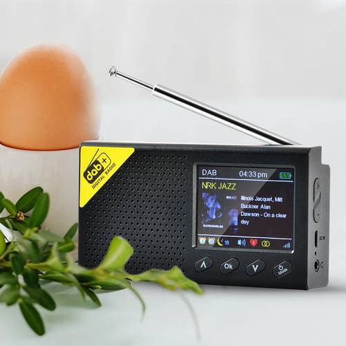 Portable Digital Radio Bluetooth-compatible 5.0 2.4 inch LCD Display DAB/FM Receiver Rechargeable Lightweight Home Radio