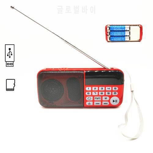 3 Batteries Rechargeable Pocket FM Radio MP3 Player Portable Radio Receiver Speaker Support TF Card USB Disk Gift for Parents