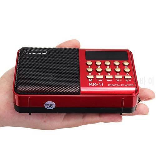 K11 Portable FM Radio Speaker Mini Handheld Rechargeable Digital FM Player For MP3 MP4 MP5 IPhone Tablet PC Mobile Phone Laptop