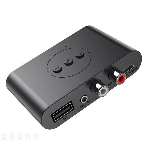 Bluetooth 5.0 Audio Receiver NFC U Disk RCA 3.5mm AUX USB Stereo Music Hands-free Wireless Adapter For Car Kit Speaker Amplifier