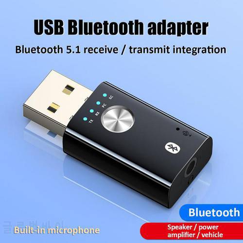 4-in-1 Wireless Usb Bluetooth Adapter V5.1 Pc Transmitter Sound Card Audio Receiver Transmitter For Car Tv Speaker Adapter