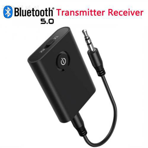 2 in 1 Wireless Bluetooth 5.0 Transmitter Receiver Chargable for TV PC Car Speaker 3.5mm AUX Hifi Music Audio Adapter