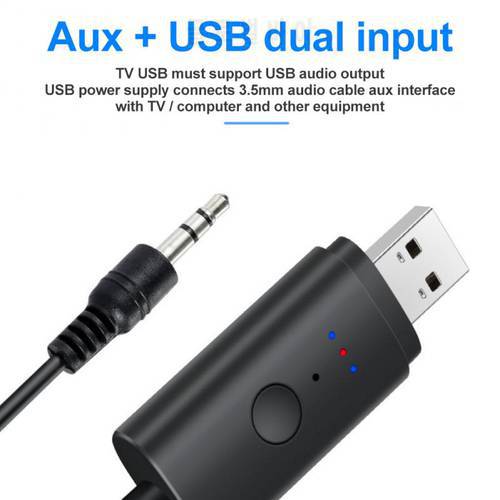 2 In 1 Wireless Bluetooth-compatible Receiver Transmitter Adapter USB For TV Computer Audio Aux Reciever Handsfree Transmission