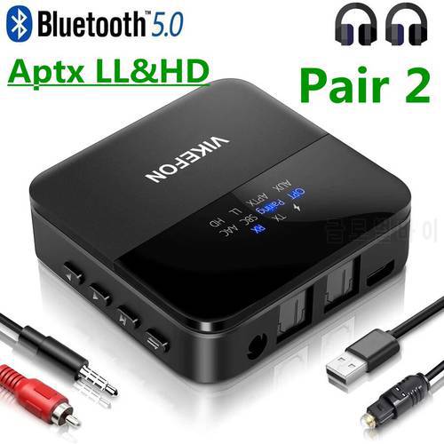 CSR8675 AptX HD LL Low Latency Bluetooth 5.0 Audio Transmitter Receiver Wireless Adapter RCA SPDIF 3.5mm Aux Jack for TV PC Car