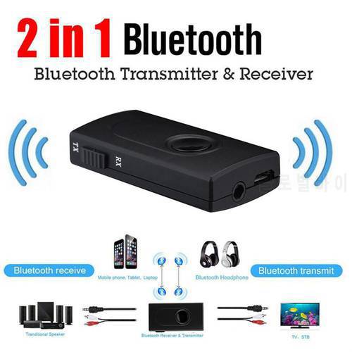 Bluetooth-compatible Wireless Transmitter Receiver 2-in-1 Wireless Adapter Computer Tv Multimedia 3.5mm Aux Audio Converter