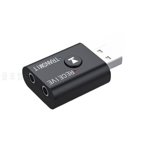 2 In1 USB Wireless Bluetooth-compatible Adapter 5.0 Transmitter for Car Stereo Audio Speaker Computer Headset Adapter Receiver