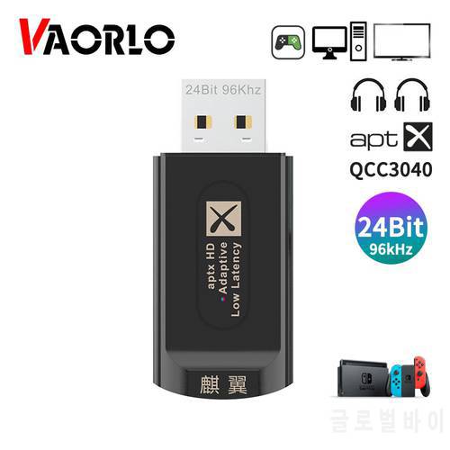 KB9P USB Bluetooth 5.2 Audio Transmitter QCC3040 QCC3056 aptX Adaptive Multipoint Low Latency Wireless Adapter For TV PC Switch
