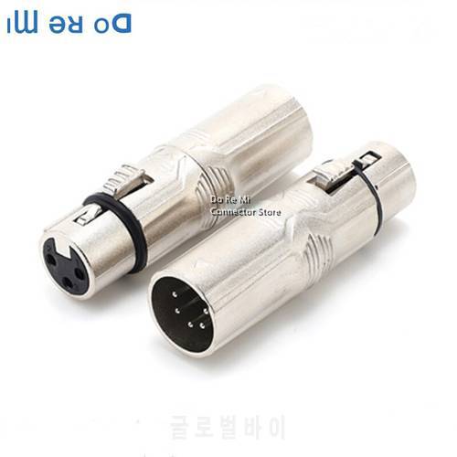 1pc Converter 3 Pin XLR Female To 5 Pin XLR Male Connector Adapter For Camcorder DMX Signal Light New