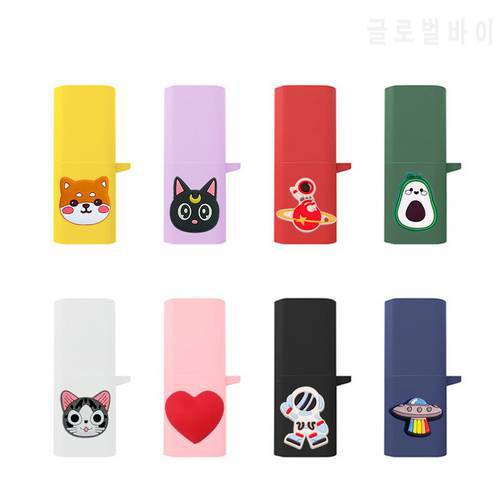 Cartoon Silicone Case For Huawei FreeBuds Lipstick Headphone Protective Cover Shell Lipstick Charging Storage Bag With Hook