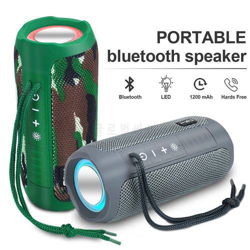 TG227 Portable Outdoor Speaker Waterproof Wireless Bass Subwoof Column Boombox Support TF Card FM Radio With LED Light PK TG117