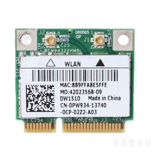 BCM94322HM8L DW1510 802.11A B G N 300Mbps Dual Band Half Mini PCie Wireless WiFi Card for DELL E4200 E5500 Dropship