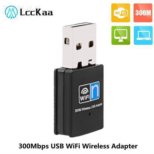 LccKaa USB WiFi Adapter 300Mbps 2.4GHz USB 2.0 WiFi Dongle 802.11 n/g/b Wireless Network Card for Laptop Desktop PC Computer