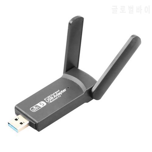 USB 3.0 Wifi Adapter 1300Mbps USB Wireless Dongle 2.4G & 5G Dual Band 2 In 1 Wireless Network Card For Desktop Computer