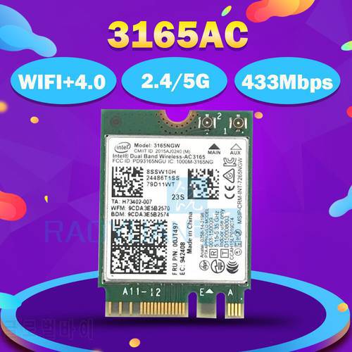 3165AC 00JT497 Dual Band 2.4G/5G Wireless WiFi Network Card For Lenovo E460 E560 E470 E570