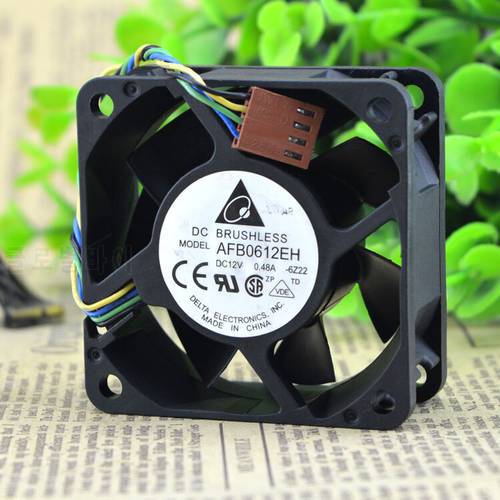 Original DELTA AFB0612EH 6CM 6CM 12V 0.48A 6025 4 wire ball bearing cooling fan