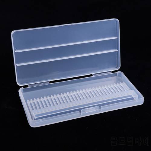 30 Slots Plastic Empty Storage Box Nail Drill Bits Stand Display Container Acrylic Case Holder Organizer Tools Accessories TRB5