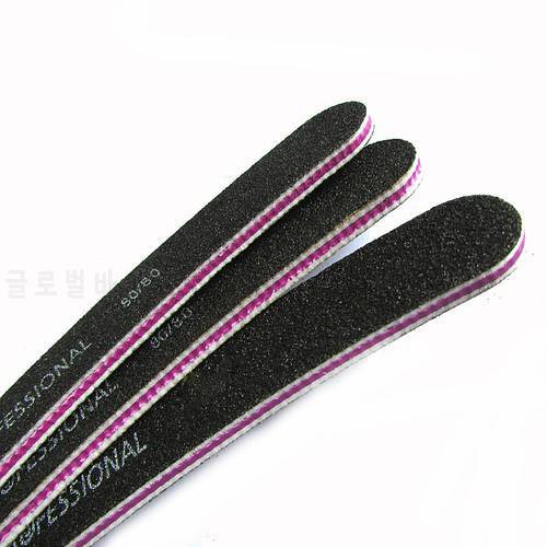 4Pcs Double Sided 80/80 and 100/180 Black Curve Nail Files Emery Board File High Quality New Design Manicure Tools