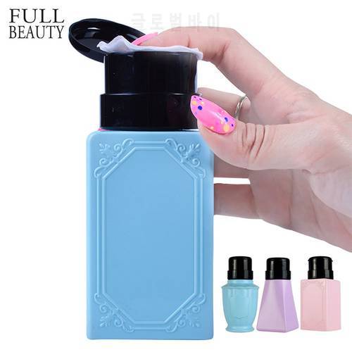 Full Beauty 200ml 3 Type Empty Pump Dispenser Nail Tools Bottle for Liquid Alcohol Remover Cleaner Refillable Container CH178