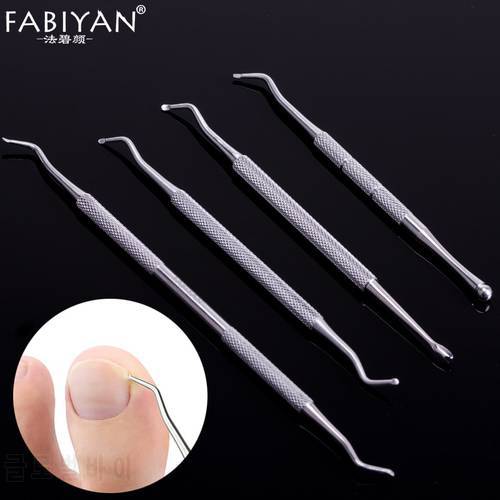 Dual-ended Stainless Steel Groove Clean Cuticle Pusher Fork Triangle Hook Fixer Remover Foot Care Toe Ingrown Dirt Pedicure Tool