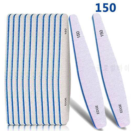 10pcs/lot Professional Nail Files 150/150 Grit Double Side Type Sanding Nail Art Files Washable Buffering File High Quality