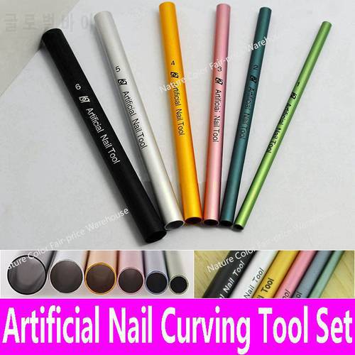 6pcs Artificial Nail Tools Nail Art Tools UV Acrylic Curving Shaping Tube Set Manicure French Tips C Curve Rod Sticks Kit