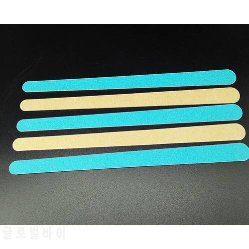 Hot 10pcs double color 178mm nail files Blue&Wooden wood Nail File 180/240 Disposable Manicure Tools.