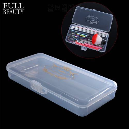 Full Beauty Rectangle Storage Box for Long Nail Files/Brush/Pusher/Scissor Nail Tools Empty Plastic Clear Holder Container CH878