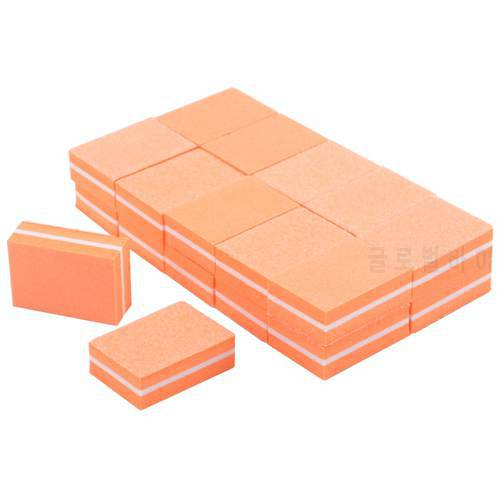 20pcs/lot Mini Orange Nail Buffer Sponge Blocks Professional Nail File Disposable Gel Polish Pedicure Manicure Nail Salon Tools