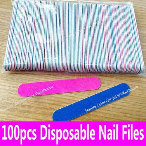 100pcs Professional Nail Files Sandpaper Buffers Slim Crescent Grit Artificial Nail Tips Tools disposable cuticle remover callus