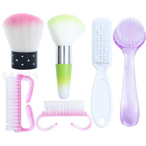 1pcs Soft Nail Powder Cleaning Brush Pink Purple 6 Types for Acrylic UV Gel Dust Remover Manicure Nail Care Cleaner Tools JI095