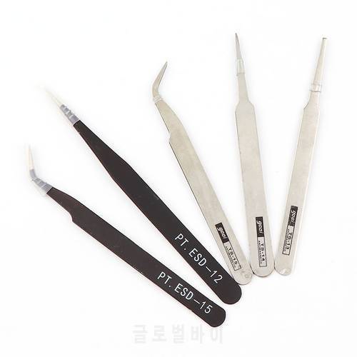 1Pc Anti-Static Curved Stainless Steel Curved Straight Eyebrow Tweezers Eyelash Extension Nail Art DIY Nail Art Tools Kit