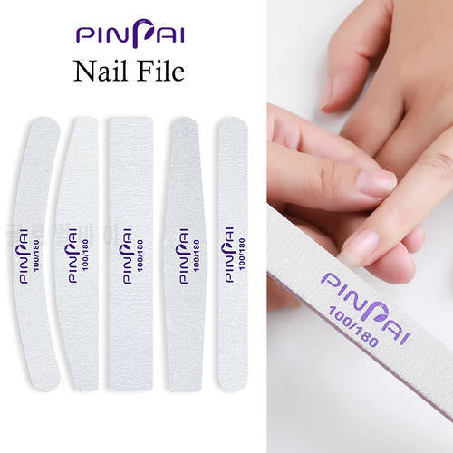 PinPai 5Pcs/set 100/180 Grits Nail Files Manicure Pedicure Buffer Block Nail Art Tips UV Gel Polisher File Double Side Nail Tool