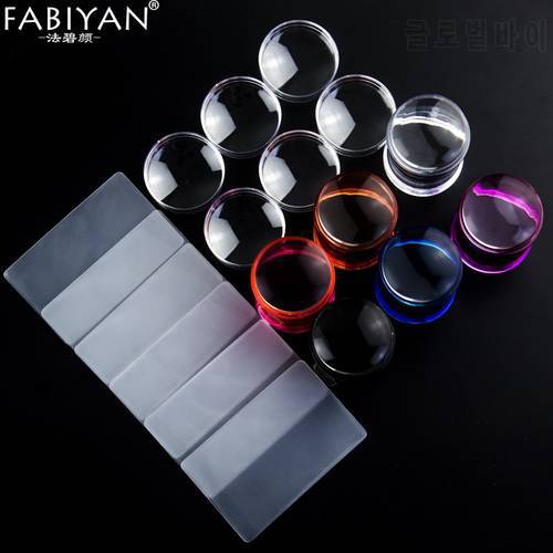 3.8cm Silicone Jelly Polish Transfer Stamper Stamp Stamping Scraper With Cap Template Print Decoration Nail Art Manicure Tools