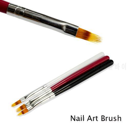 1pcs Ombre Nail Art Brush Gradient Drawing Nail Brush Pen UV Gel Painting Wood Handle Nylon Hair Black White Manicure Tool TR285