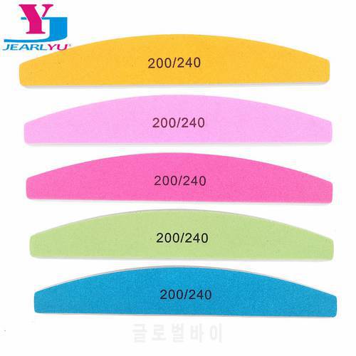 4Pcs Nail Files lime a ongle Professionel 200/240 Grit Sanding Block Pink Green Blue Rose Manicure Buffing Polish Boat File