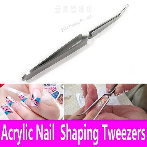 Cross Action Tweezers Stainless Steel Multi-Function Nail Clip Manicure Nail Art Tool Tweezers for Acrylic UV Gel Shaping Pinch