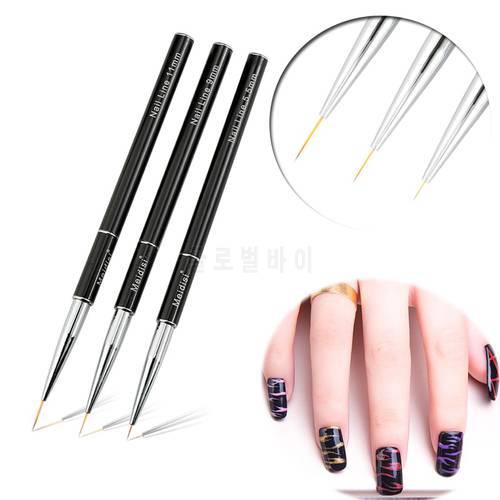 1pc Nail Liner Brush Detachable Black Alloy Gel UV Nail Art Brush Painting Pen Manicure Design Tool