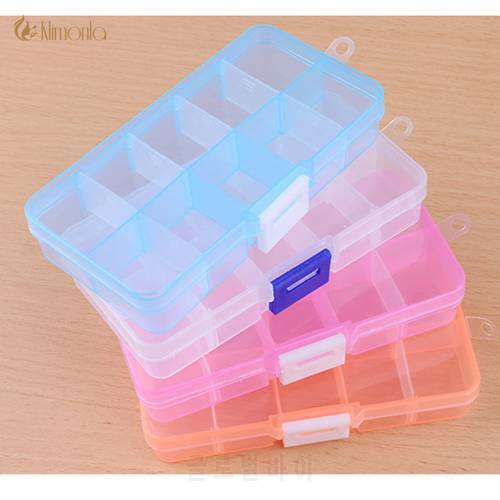 1pcs Plastic Nail Decoration Storage Box 10 Grids Mini Jewelry Organizer Packing Container Case Nail Manicure Accessories Tools