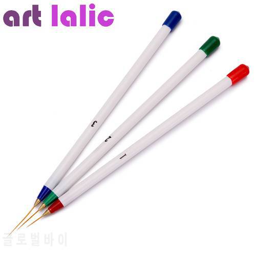 3Pcs Nail Art Tips Tools Polish Pen Brush Drawing Stripe Liner Dotting DIY Decorations