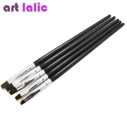 5 Sizes/Set Flat Painting Drawing Pen Nail Art Brushes Acrylic UV Gel Brush Pen Kit Set DIY Design Tool
