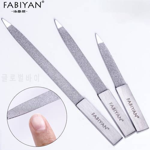 Nail Art File Stainless Steel Remover Cuticle Pusher Double Sides Scrub Buffer Grinding Care Manicure Pedicure Tools 4/5/6 Inch