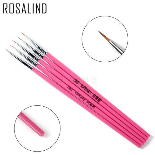 Rosalind 5PCS/sET Nail Brush Acrylic Nail Art Paint Drawing Pen Liner Brush For Manicure Tools For Nail Art Beauty