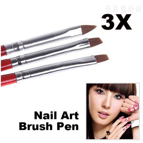 1Set/3PCS Soft and Professional Pen UV Gel Drawing Painting Nail Art Brushes Manicure Nail Tools 88 SK88