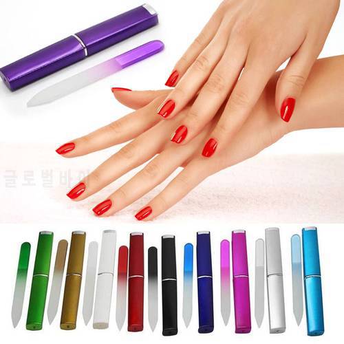 High Quality Crystal Glass Nail File With Hard Box Manicure Nail Art Polishing Decoration Pedicure Tool well