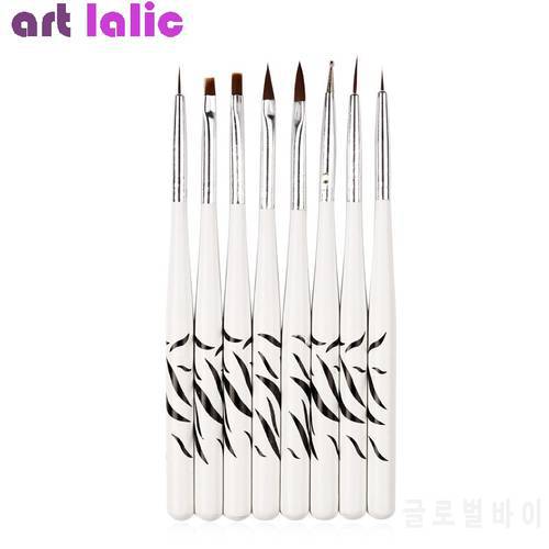 Set 8pcs UV Gel Nail Art Brush 8 Design Dotting Painting Drawing Liner Fin Polish Pen Tools Tips Manicure DIY Kit