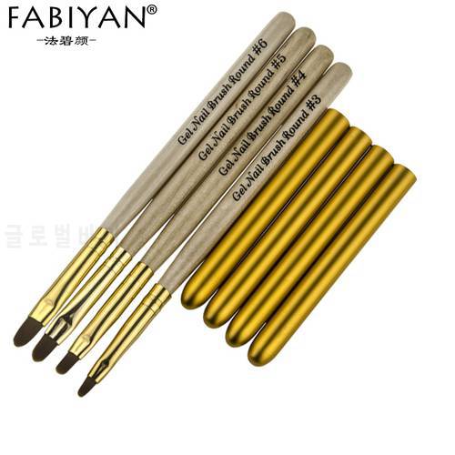 Nail Art Brush Painting Drawing Carving Pen Wooden Handle Round Manicure Tools Design Flower Acrylic Tips UV Gel Polish Builder
