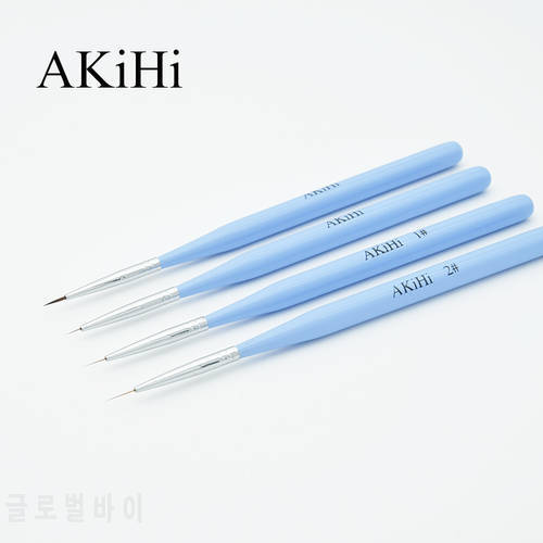 AKiHi Nail Art Liner Painting Brush Drawing Flower Polish Brushes UV Gel Pen Blue Color with Cap