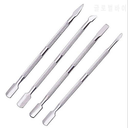 Double Sided Stainless Steel Metal Cuticle Dead Skin Pusher Trimmer Remover Push Finger Tip Nail Art Manicure Pedicure Care Tool