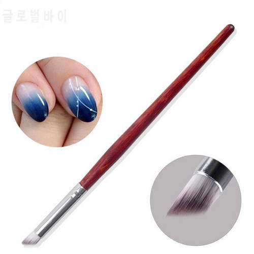 1PC Gradient Color Change Nail Art Dye Drawing Painting Angled Brush Pen Acrylic UV Gel Polish Gradual Blooming Tips Wood Handle